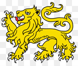 Герб желтый лев на красном фоне